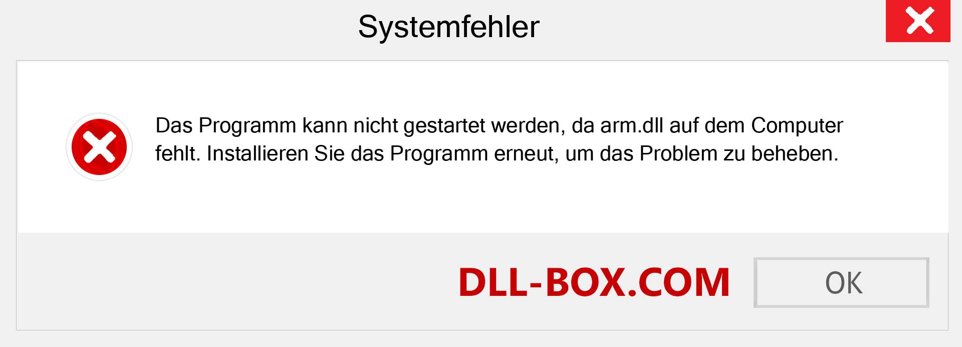 arm.dll-Datei fehlt?. Download für Windows 7, 8, 10 - Fix arm dll Missing Error unter Windows, Fotos, Bildern