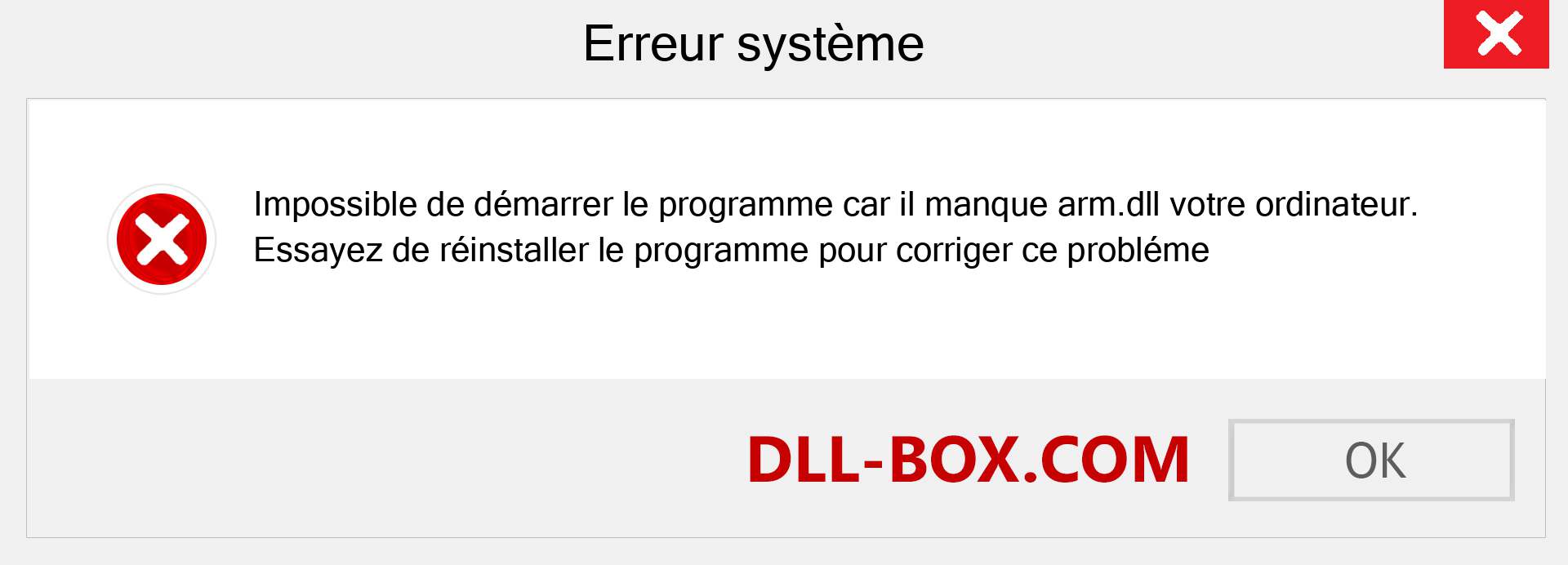 Le fichier arm.dll est manquant ?. Télécharger pour Windows 7, 8, 10 - Correction de l'erreur manquante arm dll sur Windows, photos, images